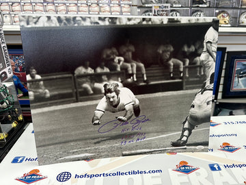 PETE ROSE SIGNED REDS 16X20 DIVING PHOTO 3 INSCRIPTIONS- JSA COA