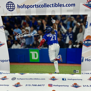 VLADIMIR GUERRERO JR SIGNED BLUE JAYS 11X14 - BECKETT COA