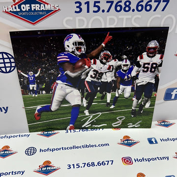 DEVIN SINGLETARY SIGNED BUFFALO BILLS 8X10 PHOTO - HOF COA