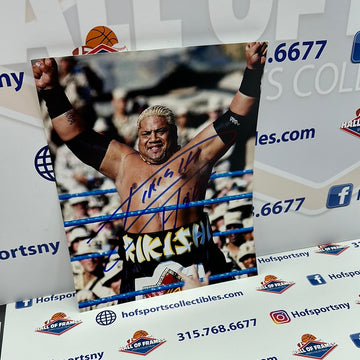 RIKISHI SIGNED WWE / WWF 8X10 PHOTO - HOF COA