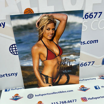 KELLY KELLY WWE CHAMP DIVA BIKINI SIGNED 8X10 PHOTO - HOF COA