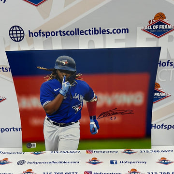 VLADIMIR GUERRERO JR SIGNED BLUE JAYS 11X14 - BECKETT COA