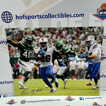 DEVIN SINGLETARY SIGNED BUFFALO BILLS 11X14 PHOTO - HOF COA
