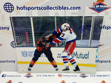 MATT REMPE SIGNED NY RANGERS STADIUM SERIES 11X14 FIGHTPHOTO - JSA COA