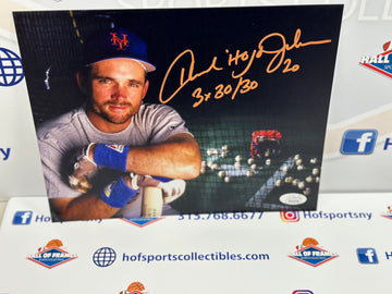 HOWARD JOHNSON SIGNED NY METS 3X 30/30 8X10 PHOTO JSA COA