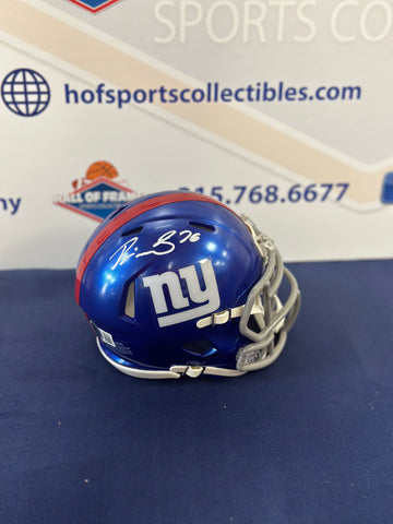 DEVIN SINGLETARY NEW YORK GIANTS SIGNED MINI HELMET! BAS AUTHETIC!