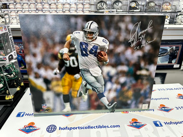 JAY NOVACEK SIGNED DALLAS COWBOYS ACTION 11X14 INSC 5X PRO BOWL