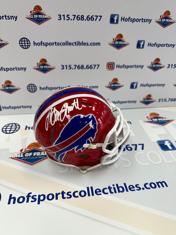 BRUCE SMITH SIGNED BUFFALO BILLS THROWBACK MINI HELMET - JSA COA