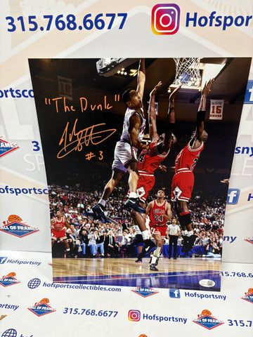 JOHN STARKS SIGNED 11X14 PHOTO - INSCRIBED "THE DUNK" JSA COA