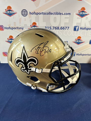 NEW ORLEANS SAINTS DREW BREES SIGNED F/S REPLICA HELMET! BAS AUTHENTIC!