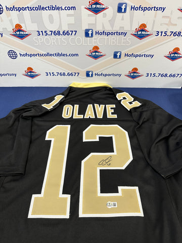 NEW ORLEANS SAINTS CHRIS OLAVE SIGNED CUSTOM JERSEY! BAS AUTHENTIC!