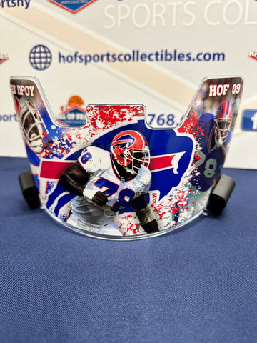 BRUCE SMITH BUFFALO BILLS "2X DPOY" "HOF 09" CUSTOM ART FULL SIZE HELMET VISOR!