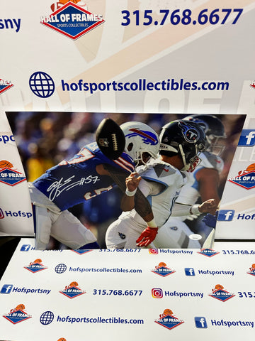 AJ EPENESA SIGNED BILLS 11x14 SACK PHOTO - JSA COA