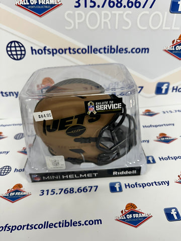 NEW YORK JETS SALUTE THE SERVICE SPEED MINI FOOTBALL HELMET