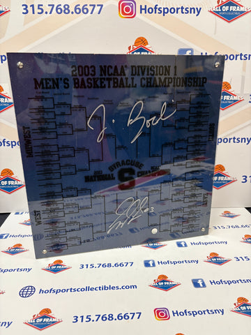 2003 SYRACUSE NATIONAL CHAMPION DOME FLOOR SIGNED JIM BOEHEIM & MCNAMARA STEINER