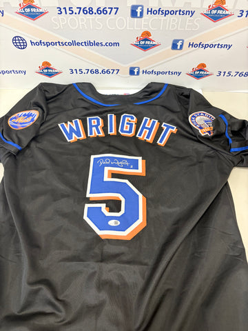 DAVID WRIGHT NY METS SIGNED CUSTOM BLACK JERSEY! JSA COA