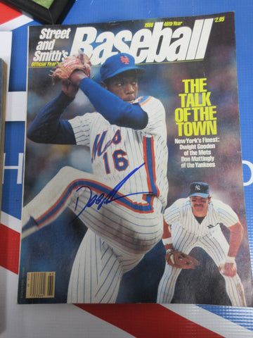 DWIGHT DOC GOODEN SIGNED 1986 STREET & SMITH MAGAZINE NO LABEL