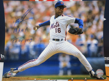 DWIGHT DOC GOODEN SIGNED METS INSC 1984 ROY / 1985 CY YOUNG 11X14 W/ COA