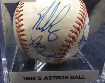 1980'S SIGNED HOUSTON ASTROS BASEBALL - NOLAN RYAN + 5 SIGS HOF COA