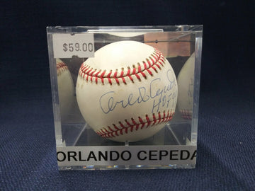 ORLANDO CEPEDA SIGNED BASEBALL GIANTS - HOF INSC - HOF COA