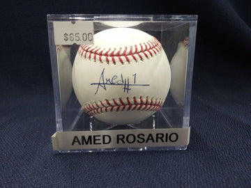 AMED ROSARIO SIGNED BASEBALL METS - HOF COA