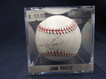 JIM RICE SIGNED BASEBALL RED SOX - HOF COA