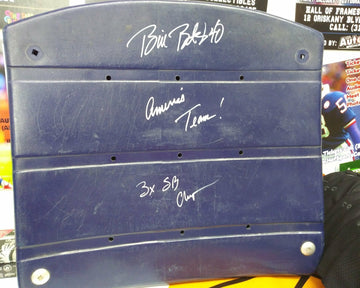 BILL BATES SIGNED DALLAS COWBOYS AUTHENTIC STADIUM SEAT BOTTOM - INSC. AMERICAS TEAMS - 3X SB CHAMPS