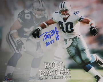 BILL BATES DALLAS COWBOYS SIGNED 11X14 PHOTO INSCRIBED 1983-97