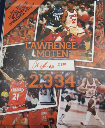 Lawrence Moten Signed Syracuse Basketball 11x14 Photo "Poetry" All Time Scorer