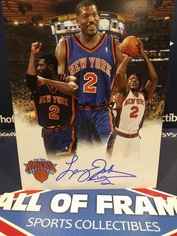 LARRY JOHNSON SIGNED KNICKS 11X14 PHOTO - HOF COA