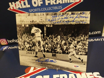 PHIL RIZZUTO / TRACY STALLARD SIGNED 61ST HR 8X10 - KILLER INSC. PSA