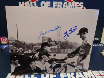 YOGI BERRA / JOE DEMASTRI YANKEES SIGNED 1960 WORLD SERIES 8X10 PSA