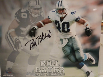 BILL BATES COWBOYS SIGNED 8X10 - HOF COA