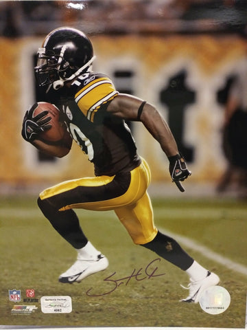 SANTONIO HOLMES STEELERS SIGNED 8X10 - HOLMES HOLOGRAM