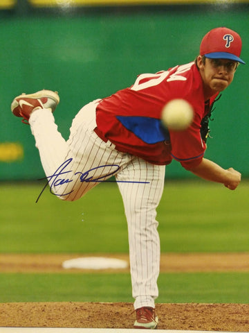 AARON NOLA PHILLIES SIGNED 8X10 - JSA COA