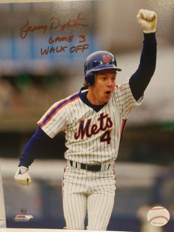 LENNY DYKSTRA METS WALK OFF HR SIGNED 8X10 - HOF COA