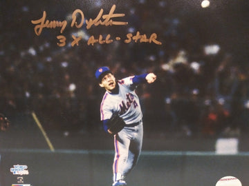 LENNY DYKSTRA METS 3X ALL STAR SIGNED 8X10 - HOF COA