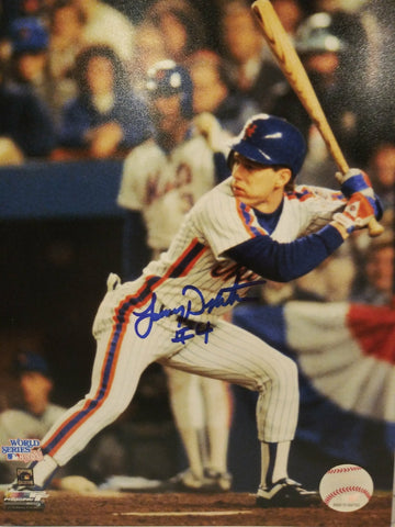 LENNY DYKSTRA METS SIGNED WORLD SERIES 8X10 - HOF COA