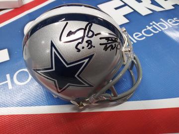 LARRY BROWN COWBOYS SB MVP SIGNED MINI HELMET - TRISTAR COA