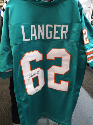 JIM LANGER DOLPHINS SIGNED JERSEY - BECKETT COA