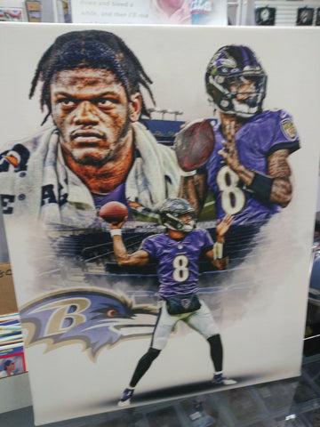 LAMAR JACKSON RAVENS 16X20 CUSTOM CANVAS PRINT - READY TO HANG