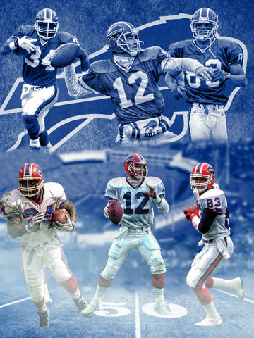 JIM KELLY - THURMAN THOMAS - ANDRE REED BILLS 16X20 CUSTOM CANVAS PRINT - READY TO HANG