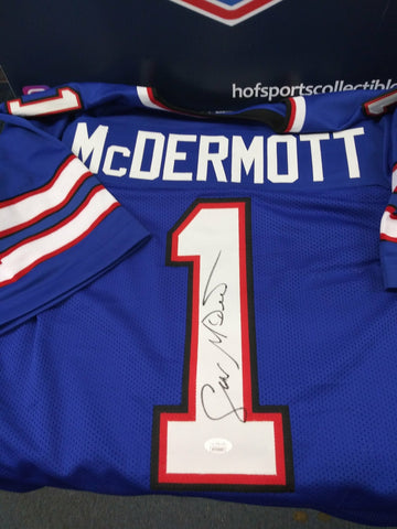 Sean McDermott Signed Bills BLUE Custom Jersey - JSA COA