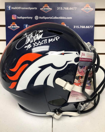 TERRELL DAVIS BRONCOS FS REPLICA SPEED HELMET SB MVP INSC. JSA COA