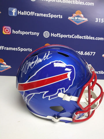 BRUCE SMITH SIGNED BUFFALO BILLS FLASH FS REPLICA HELMET - JSA COA