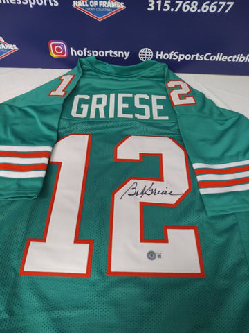 BOB GRIESE SIGNED MIAMI DOLPHINS CUSTOM JERSEY - BECKETT