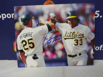 JOSE CANSECO SIGNED A'S 8X10 - BASH BROTHERS INSC. - HOF COA