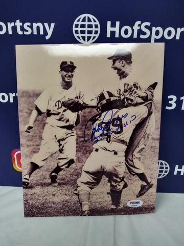 JOHNNY PODRES SIGNED BROOKLYN DODGERS 8X10 - INSC 55 WS MVP