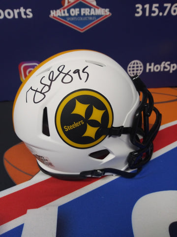 GREG LLOYD SIGNED LUNAR STEELERS MINI HELMET JSA COA