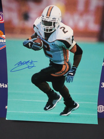 WILLIS MCGAHEE SIGNED HURRICANES 16X20 - HOF COA